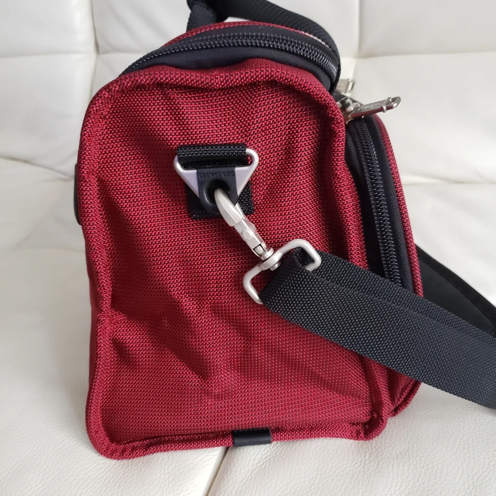 Pathfinder red duffel bag